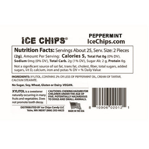 Ice Chips Candy, Ice Chips Candy Peppermint, Peppermint 1.76 oz