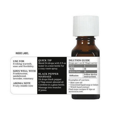 Aura Cacia, Essential Oil, Black Pepper .50 Oz Aura Cacia