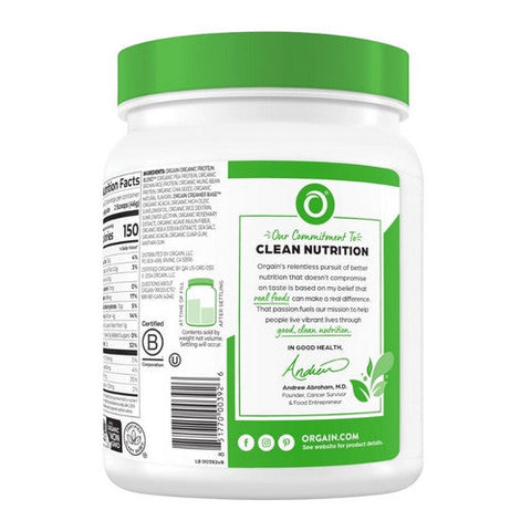 Orgain, Organic Plant Based Protein Powder Sweet Vanilla Bean, 1.02 Lbs Orgain