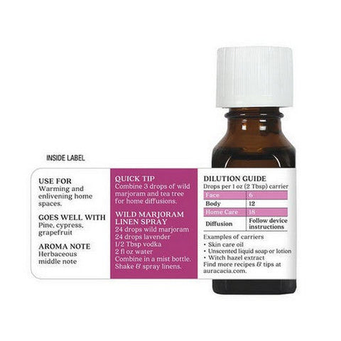 Aura Cacia, Wild Marjoram Essential Oil, 0.5 Oz