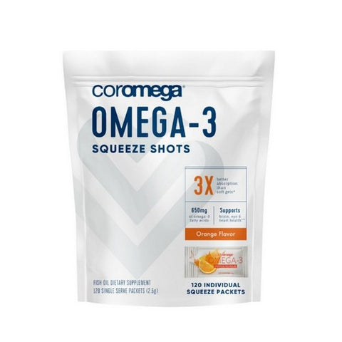 Omega-3 Squeeze Shots Orange 120 Count by Coromega