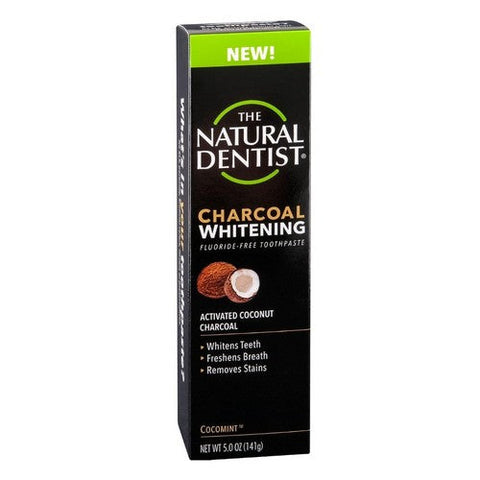 Natural Dentist, Charcoal Whitening Fluoride-Free Toothpaste Cocomint, 5  Oz Natural Dentist