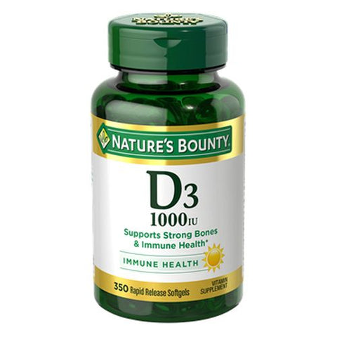 Nature's Bounty, Vitamin D3, 25 mcg, 24 X 350 Softgels Nature's Bounty
