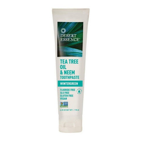 Desert Essence, Tea Tree Oil & Neem Toothpaste Wintergreen, 6.25 OZ