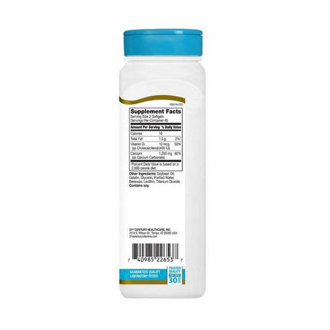 21st Century, Liquid Filled Calcium Plus D3, 90 Softgels 21st Century
