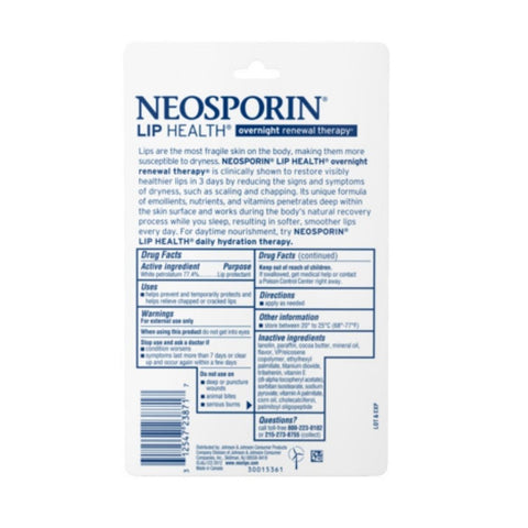 Neosporin, Lip Health Overnight Renewal Therapy, 0.27 Oz