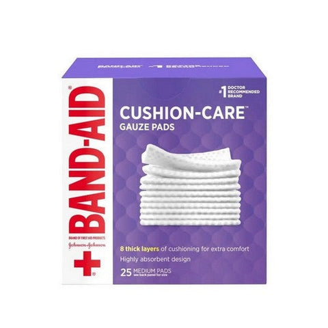 Band-Aid, Cushion-Care Gauze Pads Medium 3 X 3 Inch, 25 Each Band-Aid