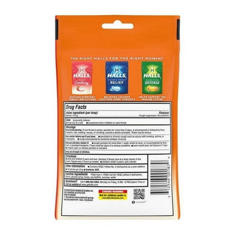 Halls, Soothe Menthol Cough Suppressant Oral Anesthetic Drops Honey, 30 Each Halls