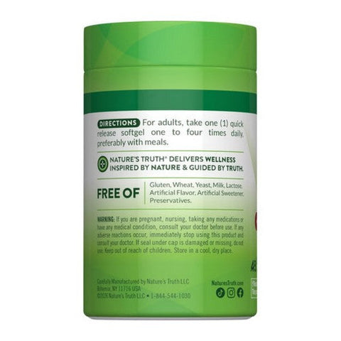Nature's Truth, Coq-10 Plus Black Pepper Extract Quick Release Softgels, 100 Mg, 50 Caps Nature's Truth