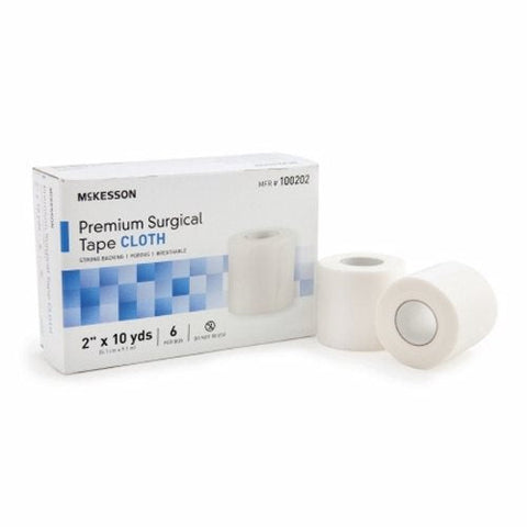 McKesson, Medical Tape McKesson High Adhesion Silk-Like Cloth 2 Inch X 10 Yard White NonSterile, Case Of 10 McKesson