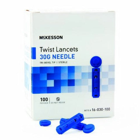 McKesson, Twist Top Lancet Needle 1.8 mm Depth 30 Gauge, Case Of 50 McKesson