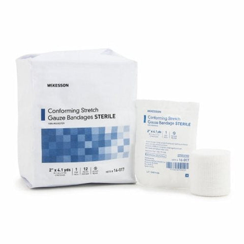 McKesson, Conforming Stretch Gauze Bandages Sterile 2 In X 4 1/10 Yard, Case Of 8 McKesson