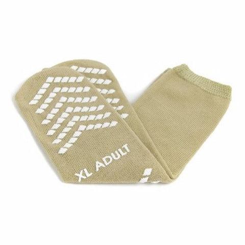 Slipper Socks McKesson Adult X-Large Tan Above the Ankle Count of 48 by McKesson
