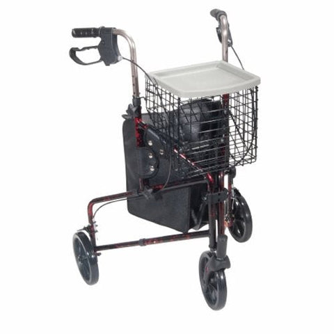 Drive Medical, 3 Wheel Rollator drive Deluxe Red Folding Aluminum Frame, Count of 1 Drive Medical