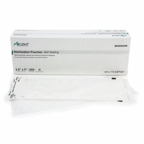 McKesson, Sterilization Pouch Ethylene Oxide Gas Steam 3-1/2 X 9 Inch 73-SSP381, Box Of 1 McKesson