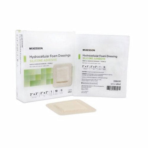 McKesson, Foam Dressing 3 X 3 Inch With Border Film Backing Silicone Gel 4842, Count of 1 McKesson