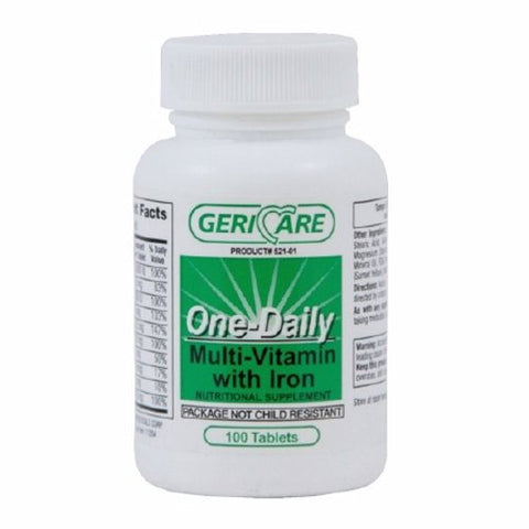 Multivitamin Supplement with Minerals Geri-Care Vitamin A, Ascorbic Acid, Vitamin D-3, Thiamin, Ribo Count of 12 by McKesson