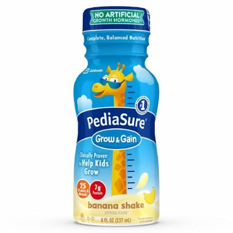 Pediatric Oral Supplement PediaSure  Grow & Gain Banana Flavor 8 oz. Bottle Ready to Use Banana Flavor Case of 24 by Abbott Nutrition