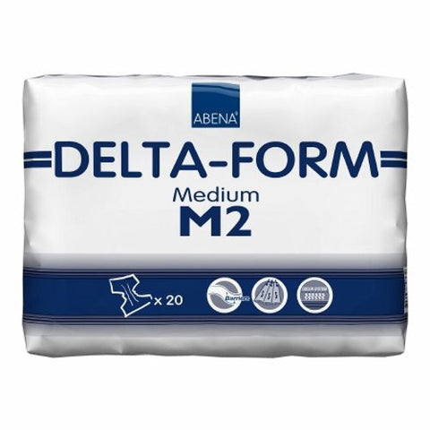 Unisex Adult Incontinence Brief Abena  Delta-Form Tab Closure Medium Disposable Moderate Absorbency Case of 80 by Abena