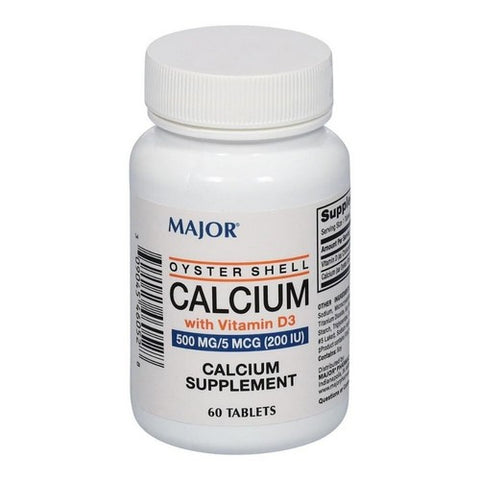 Oyster Shell Calcium with Vitamin D3 60 Tabs by Major Pharmaceuticals
