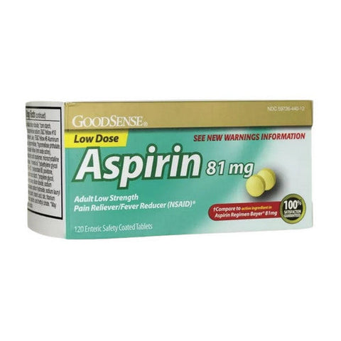 Good Sense, Aspirin Low Dose, 81 mg, 120 Enteric Coated Tabs Good Sense