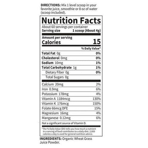 Garden of Life, Raw Organic Perfect Food Wheat Grass Juice Powder, 8.46 Oz Garden of Life