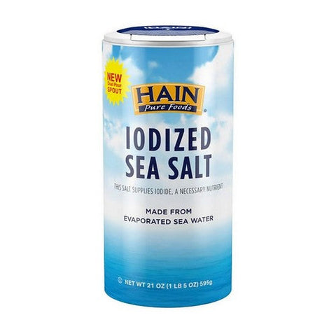 Hain Pure Foods, Salt Iodized, 21 Oz(Case Of 8)