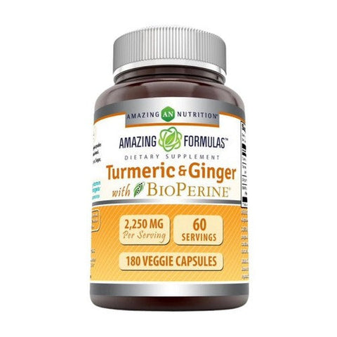 Amazing Nutrition, Amazing Formulas Turmeric Curcumin & Ginger with BioPerine, 2250 Mg, 2250 Mg Amazing Nutrition