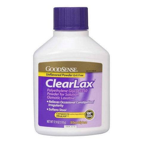 Good Sense, Clearlax Polyethylene Glycol 3350, 17.9 Oz Good Sense