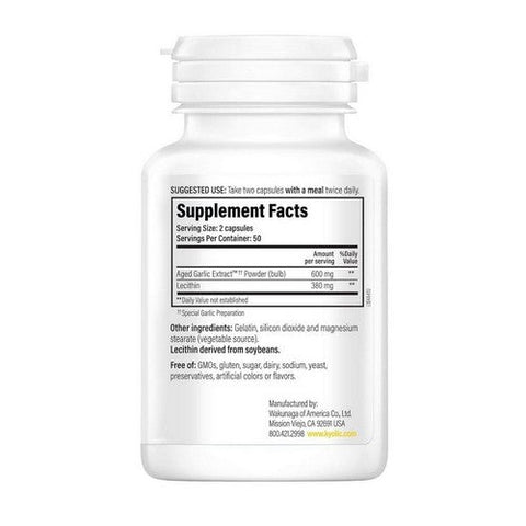 Kyolic, Aged Garlic Extract Cholesterol Health With Lecithin Formula 104, WITH LECITHN, 100 CAP