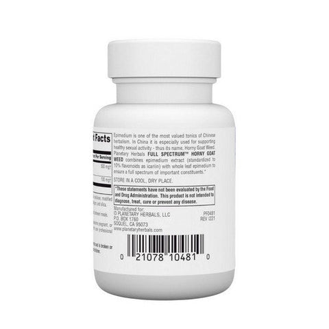 Planetary Herbals, Full Spectrum Horny Goat Weed, 600 Mg, 45 Tabs Planetary Herbals