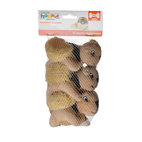 Plush Puppies, Plush Squeakin' Animals - Squirrels, 3 Pack Plush Puppies