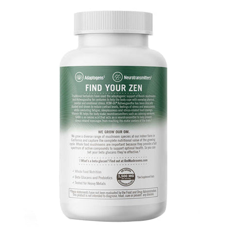 Om Mushrooms, Gently Zen, 90 Caps Om Mushrooms