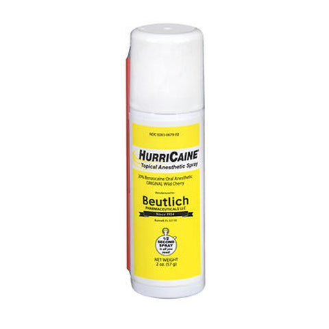 Beutlich Incorporated, HurriCaine Topical Anesthetic Spray, Original Wild Cherry 2 Oz Beutlich Incorporated