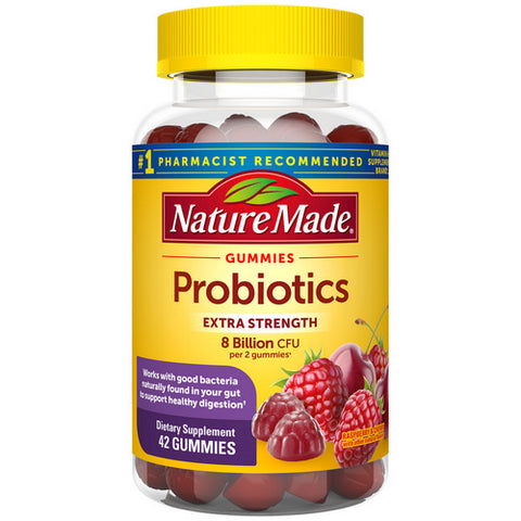 Digestive Probiotics Ultra Strength Raspberry And Cherry 42 Gummies  by Nature Made