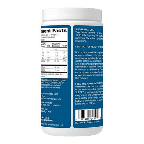 Natural Vitality, Sleep Gummies Blueberry Pomegranate, 120 Count Natural Vitality