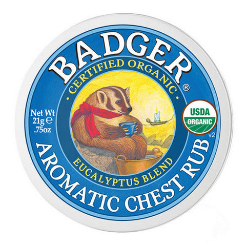 Badger Balm, Aromatic Chest Rub Tin, .75 Oz Badger Balm