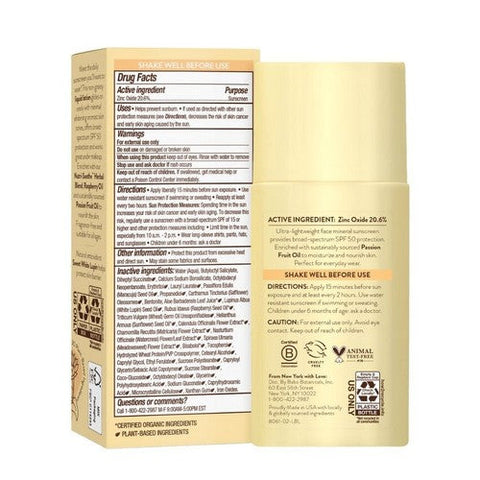 Babo Botanicals, Daily Sheer Mineral Sunscreen Fluid Spf 50, 1.7 Oz Babo Botanicals