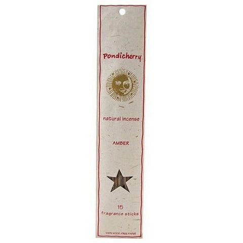 Pondicherry Natural Incense, Amber Incense Sticks, 15 Count Pondicherry Natural Incense