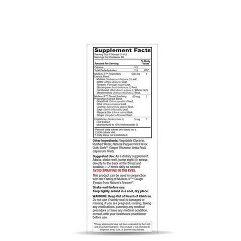Nature's Answer, Natural MulleinX Throat Spray, 2 Oz Nature's Answer