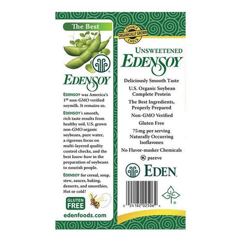 Eden Foods, Organic Unsweetened Edensoy, 32 Oz (Case Of 12) Eden Foods