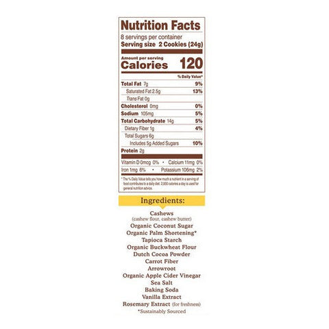 Simple Mills, Cocoa Cashew Creme Sandwich Cookies, 6.7 Oz (Case Of 8)