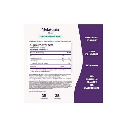 Natrol, Melatonin Gummies Time Release Strawberry, 10 Mg, 35 Count Natrol