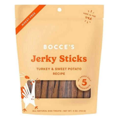 Turkey And Sweet Potato Jerky Sticks 4 Oz by Bocce's Bakery