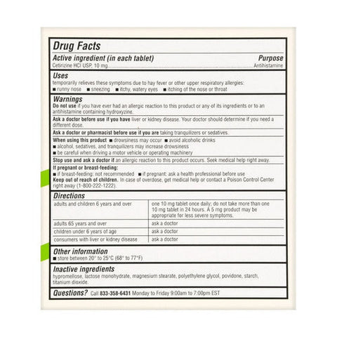 Foster And Thrive, All Day Allergy Cetirizine Hcl, 10 Mg, 30 Tabs Foster And Thrive