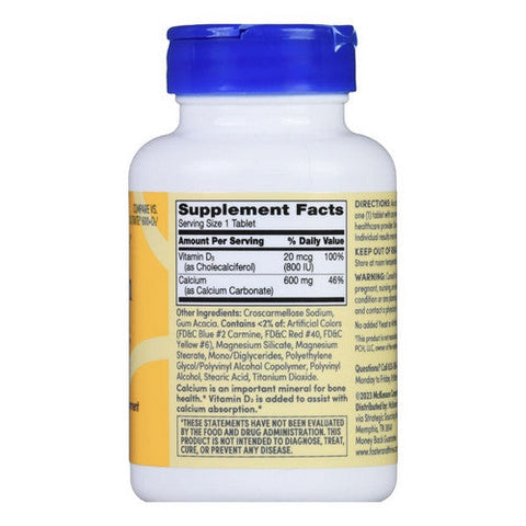 Foster And Thrive, Calcium Plus Vitamin D3, 600 Mg, 100 Tabs Foster And Thrive
