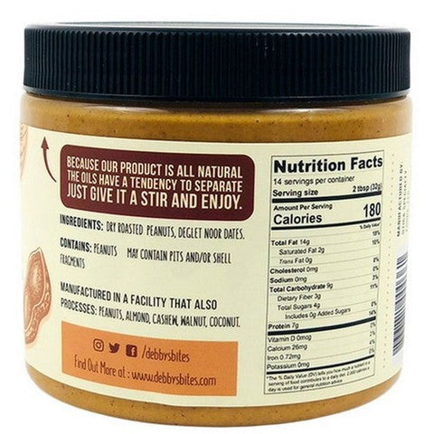 Debby's, Peanut Butter With Dates, 16 Oz (Case Of 6) Debby's