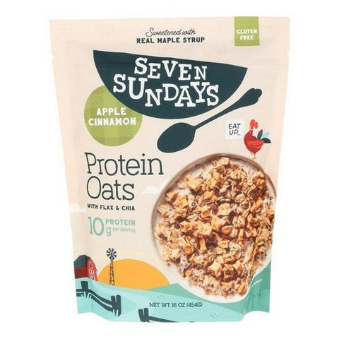 Seven Sundays, Seven Protein Oats Apple Cinnamon, 16 Oz (Case Of 6) Seven Sundays