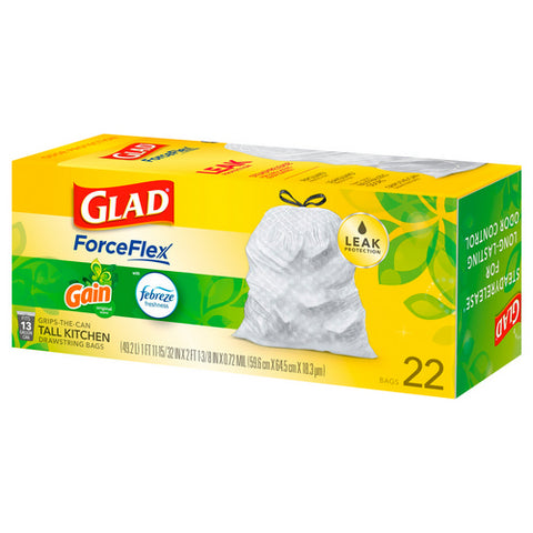 Forceflex Tall Kitchen Bags 22 Count (Case Of 6) by Glad