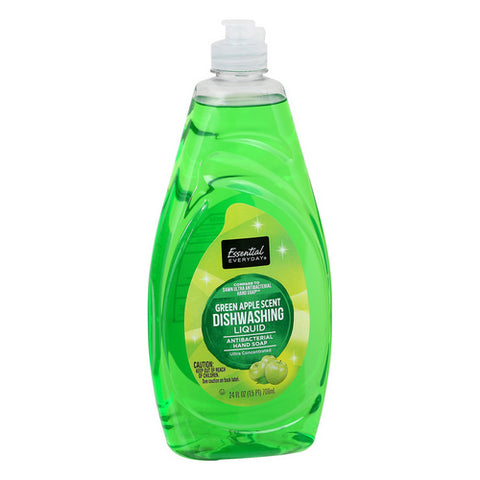 Dishwashing Liquid And Hand Soap Antibacterial Green Apple Scent 24 Oz (Case Of 9) by Essential Everyday